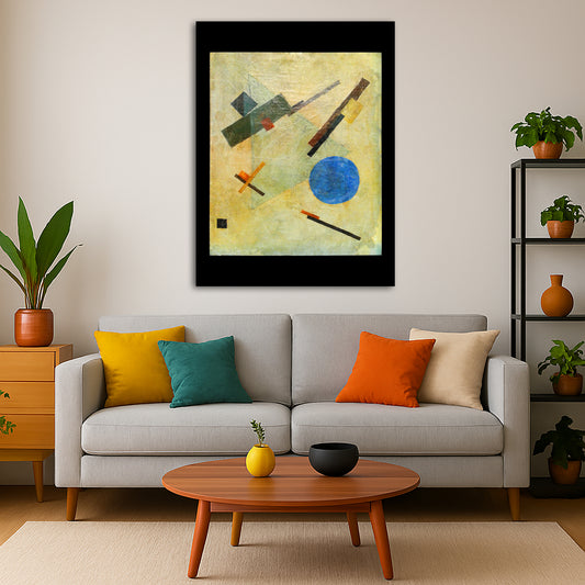 Kazimir Malevich - Suprematist Composition 1916 Giclée canvas print displayed in a modern living room interior