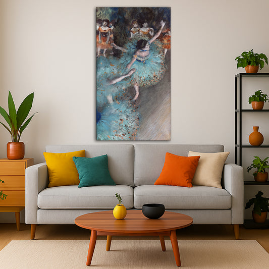 Edgar Degas - Swaying Dancer Giclée canvas print displayed in a modern living room interior