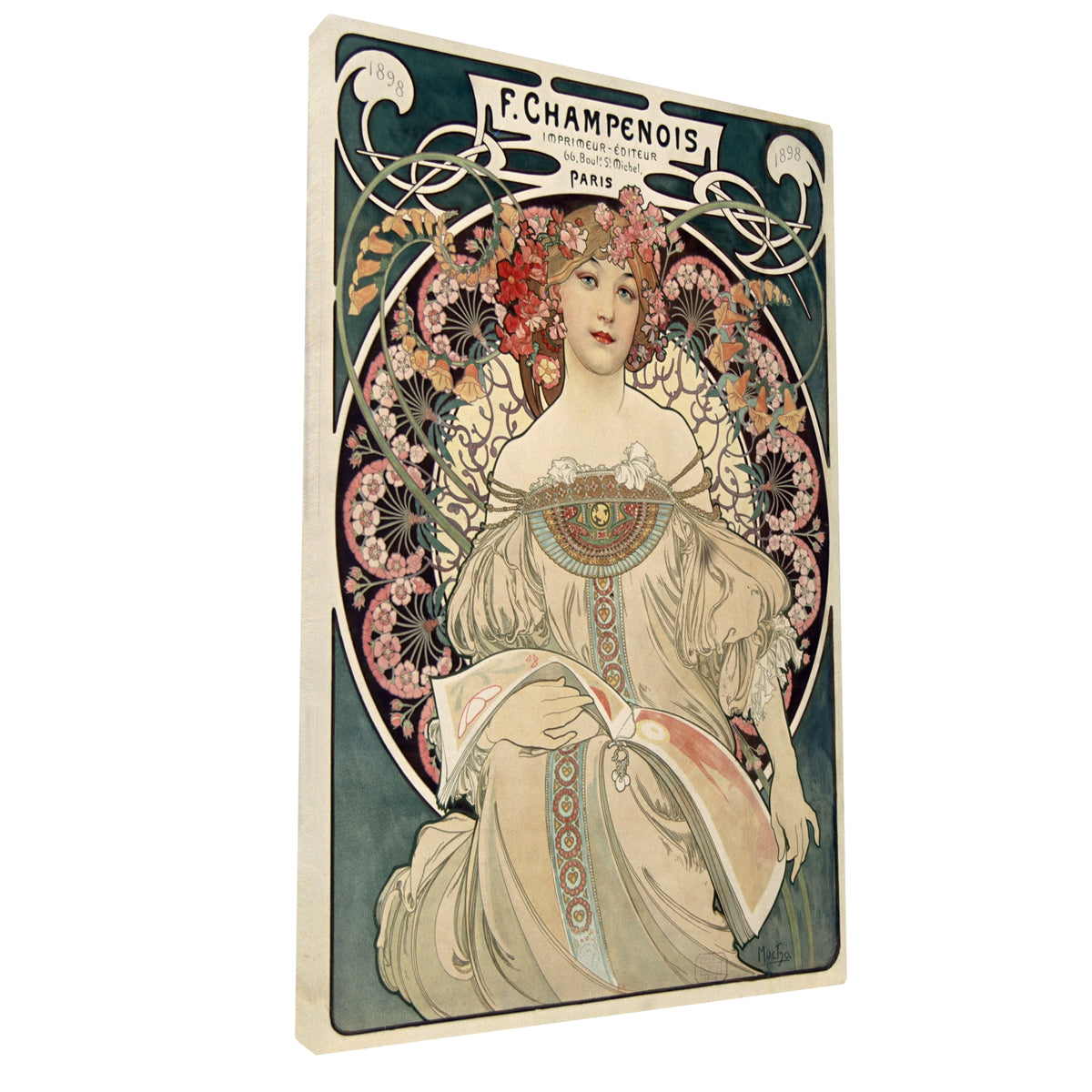 Alphonse Mucha - – F. Champenois Imprimeur-Éditeur fine art Giclée canvas print, gallery wrapped and ready to hang