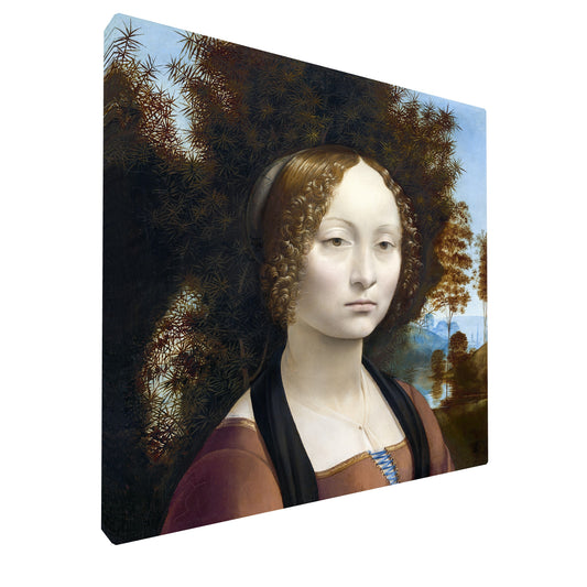 Leonardo Da Vinci - Ginevra de Benci fine art Giclée canvas print, gallery wrapped and ready to hang