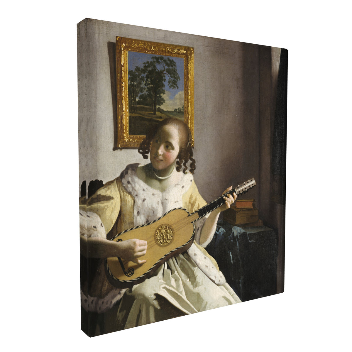 Jan Vermeer - The Guitar Player fine art Giclée canvas print, gallery wrapped and ready to hang