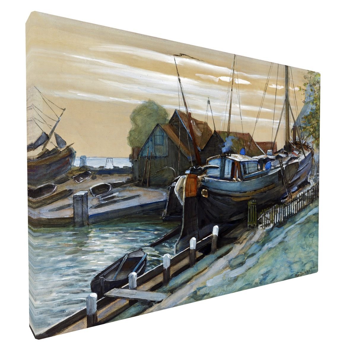 Piet Mondrian - Durgerdam Harbour fine art Giclée canvas print, gallery wrapped and ready to hang
