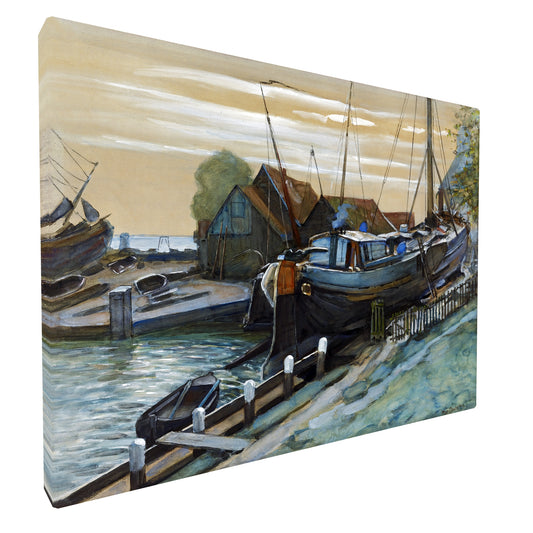 Piet Mondrian - Durgerdam Harbour fine art Giclée canvas print, gallery wrapped and ready to hang