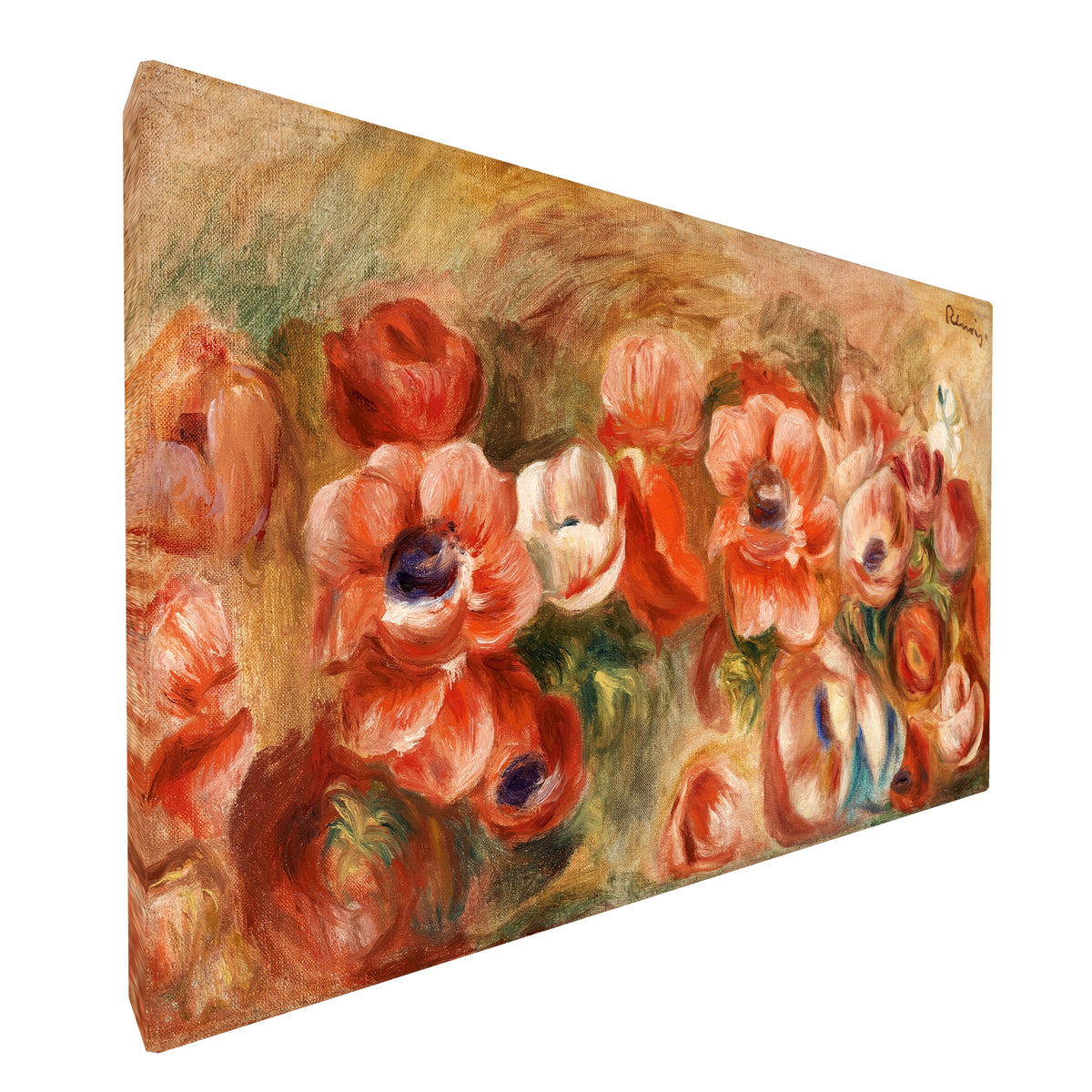 Pierre-Auguste Renoir - Anemones fine art Giclée canvas print, gallery wrapped and ready to hang