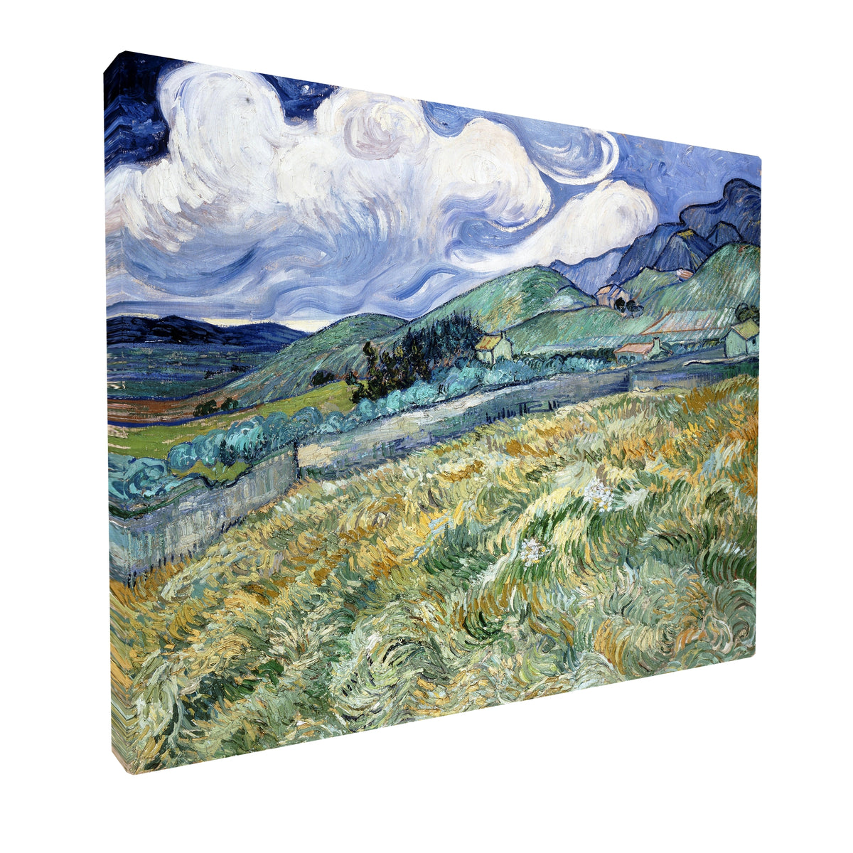 Vincent van Gogh - Landscape from Saint Remy fine art Giclée canvas print, gallery wrapped and ready to hang