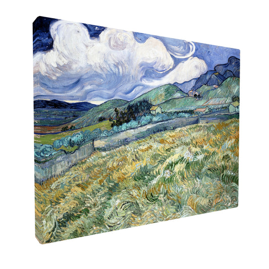 Vincent van Gogh - Landscape from Saint Remy fine art Giclée canvas print, gallery wrapped and ready to hang