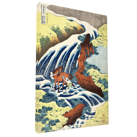 Katsushika Hokusai - Yoshitsune Waterfall fine art Giclée canvas print, gallery wrapped and ready to hang