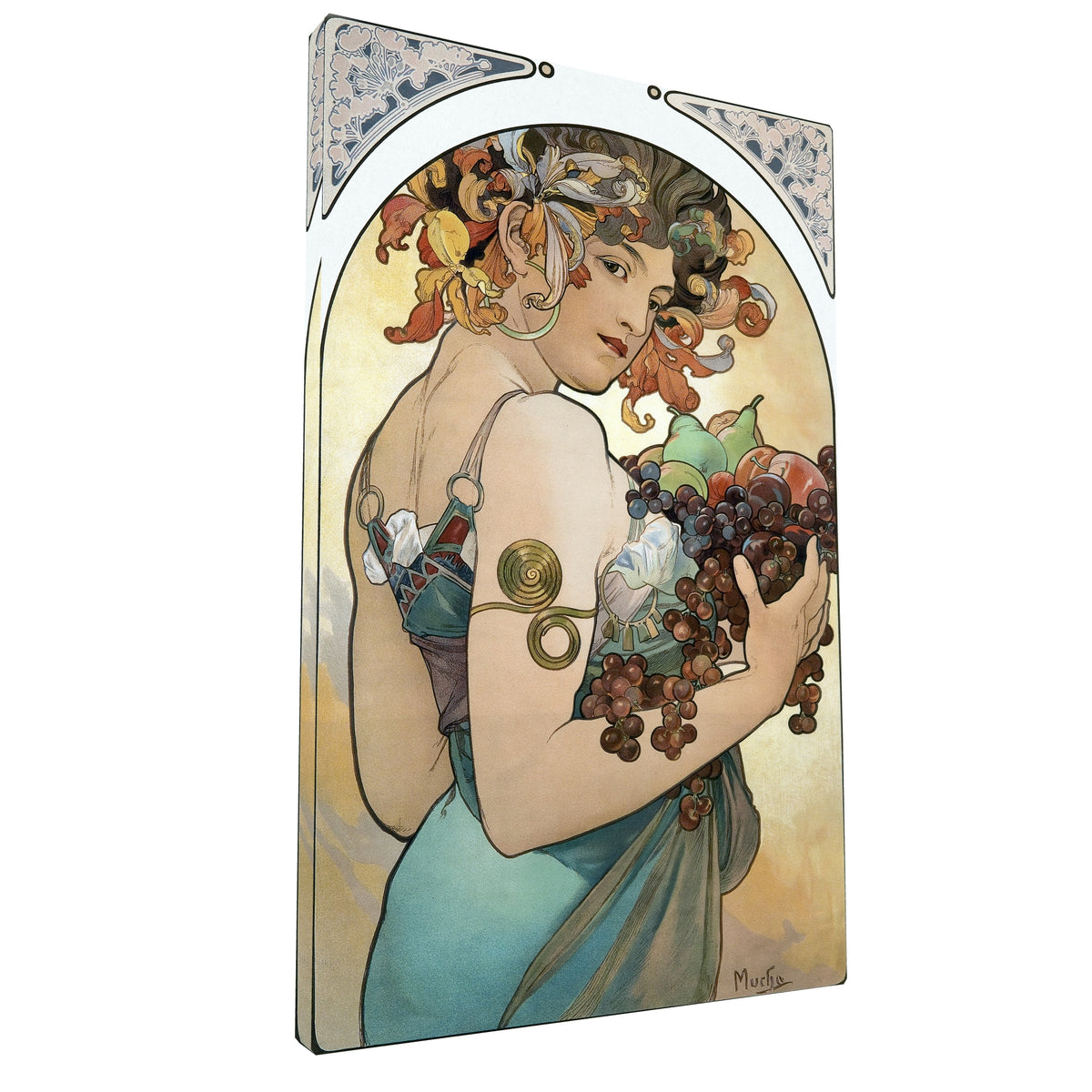 Alphonse Mucha - – Fruit fine art Giclée canvas print, gallery wrapped and ready to hang