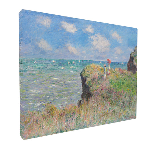 Claude Monet - Cliff Walk at Pourville fine art Giclée canvas print, gallery wrapped and ready to hang