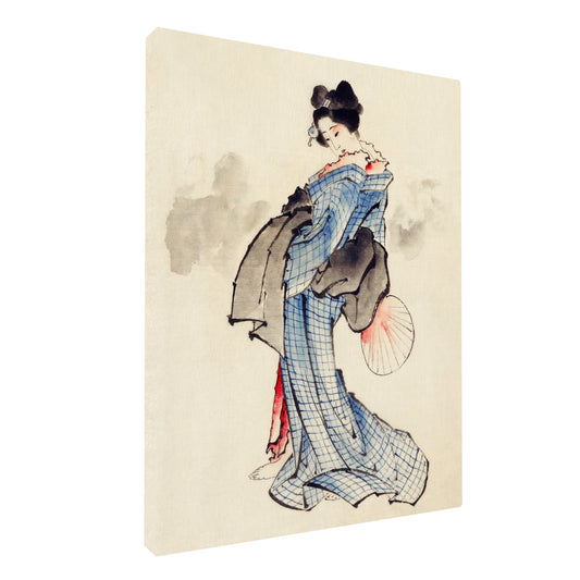 Katsushika Hokusai - Full Length Woman fine art Giclée canvas print, gallery wrapped and ready to hang
