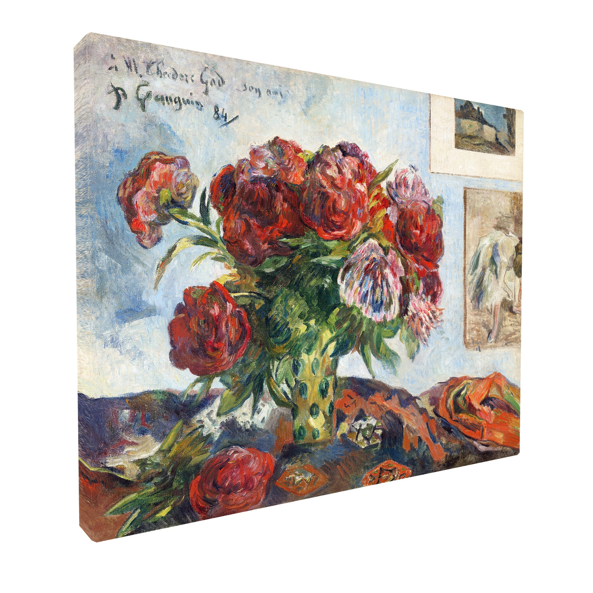 Paul Gauguin - Still Life with Peonies fine art Giclée canvas print, gallery wrapped and ready to hang