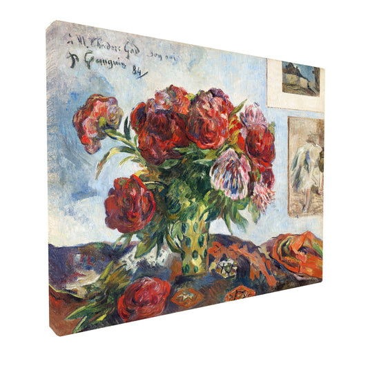 Paul Gauguin - Still Life with Peonies fine art Giclée canvas print, gallery wrapped and ready to hang