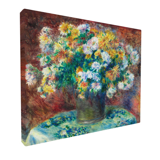 Pierre-Auguste Renoir - Chrysanthemums fine art Giclée canvas print, gallery wrapped and ready to hang