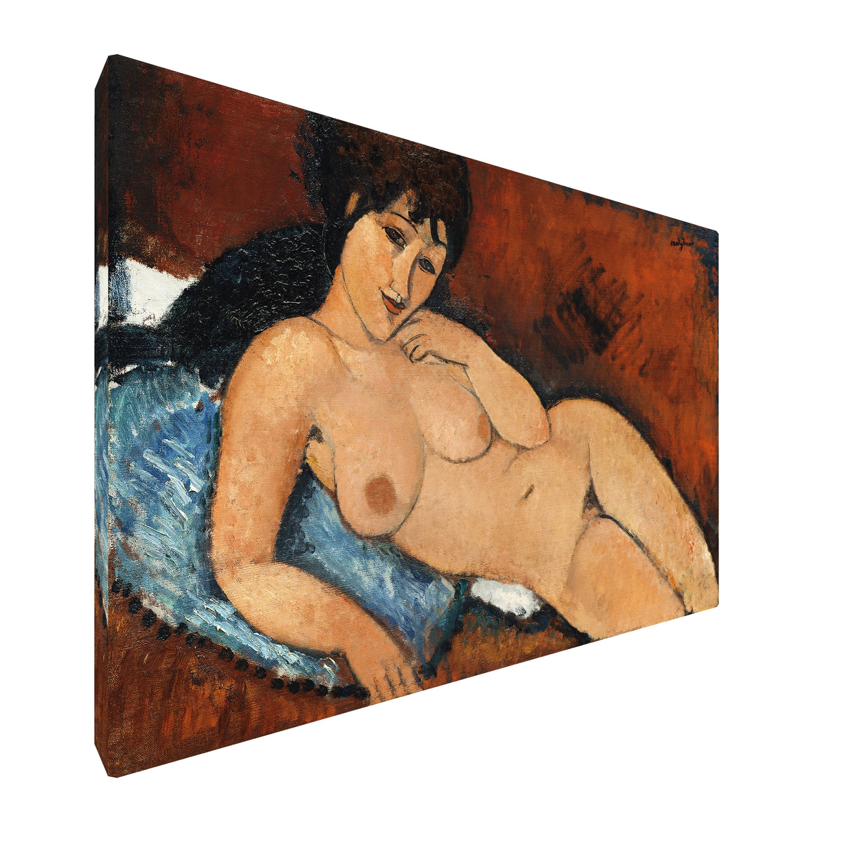 Amedeo Modigliani - Nude Blue Cushion fine art Giclée canvas print, gallery wrapped and ready to hang