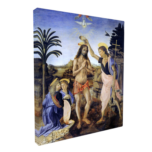 Leonardo Da Vinci - Baptism of Christ fine art Giclée canvas print, gallery wrapped and ready to hang