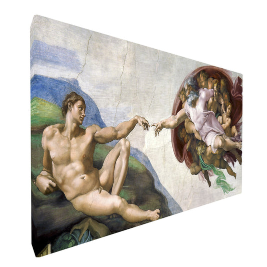 Michelangelo - Creation of Adam fine art Giclée canvas print, gallery wrapped and ready to hang