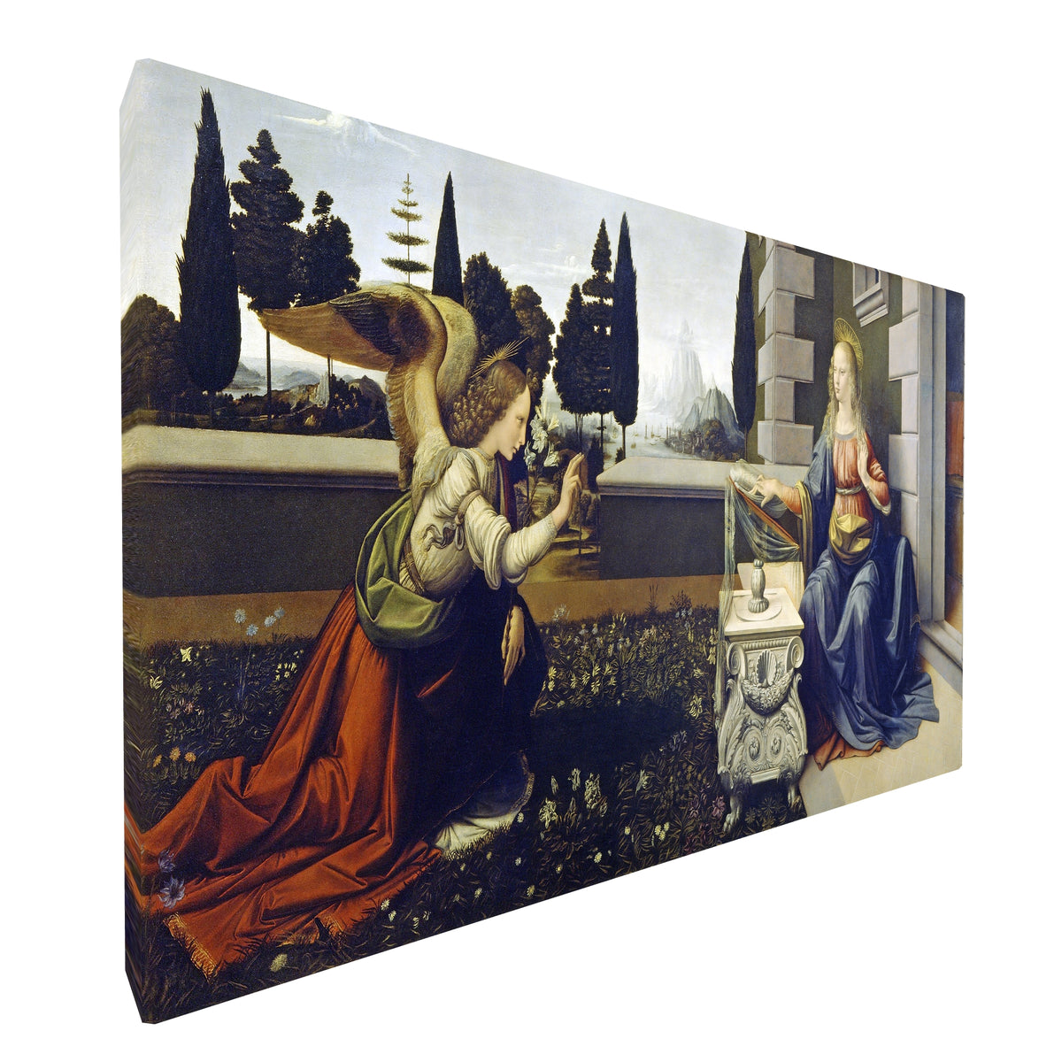 Leonardo Da Vinci - Annunciation fine art Giclée canvas print, gallery wrapped and ready to hang