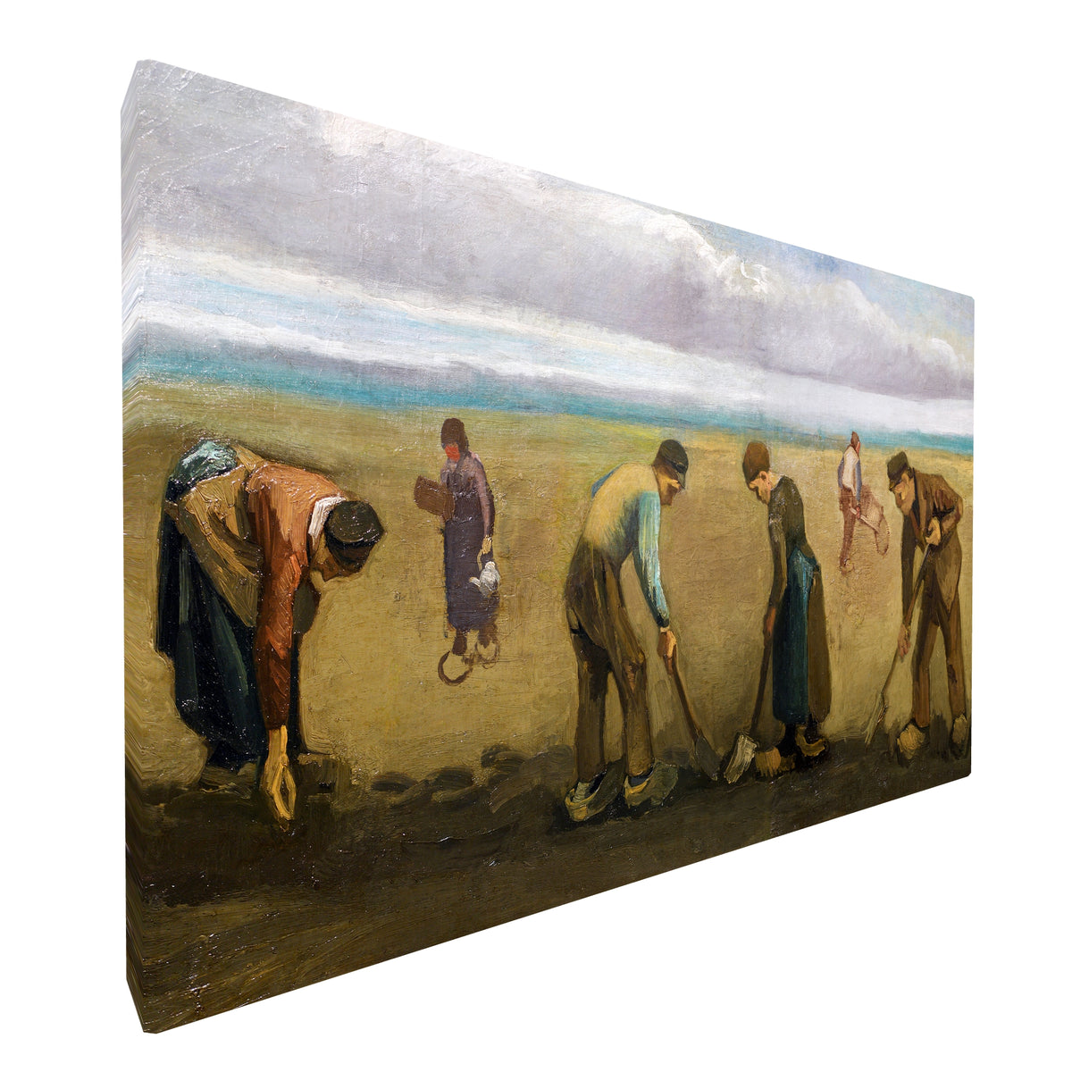 Vincent van Gogh - Peasants Planting Potatoes fine art Giclée canvas print, gallery wrapped and ready to hang