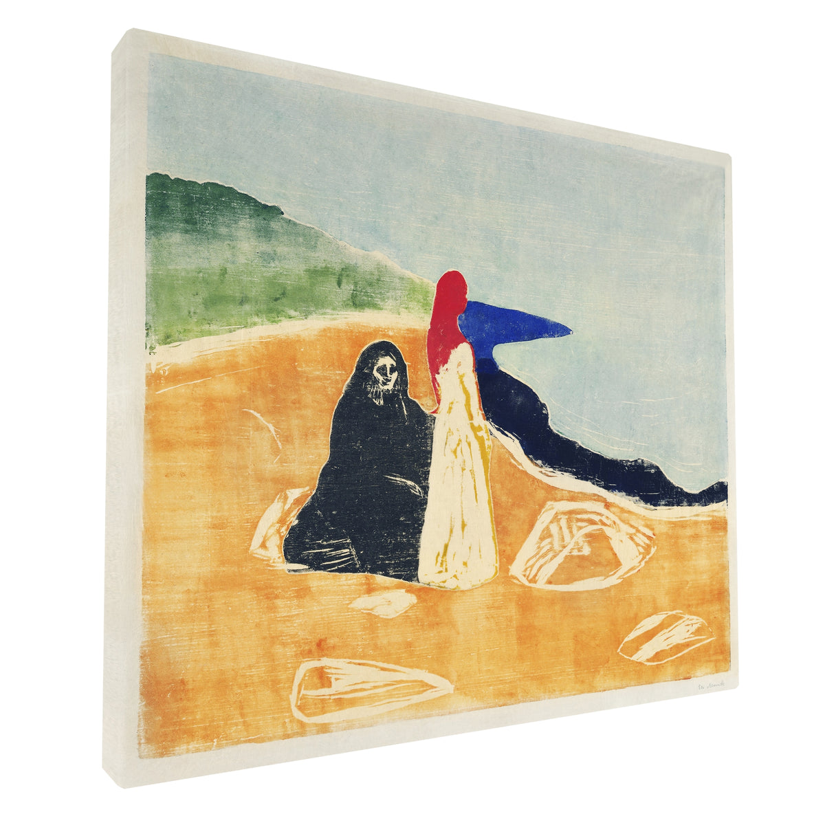 Edvard Munch - Two Women on the Shore fine art Giclée canvas print, gallery wrapped and ready to hang
