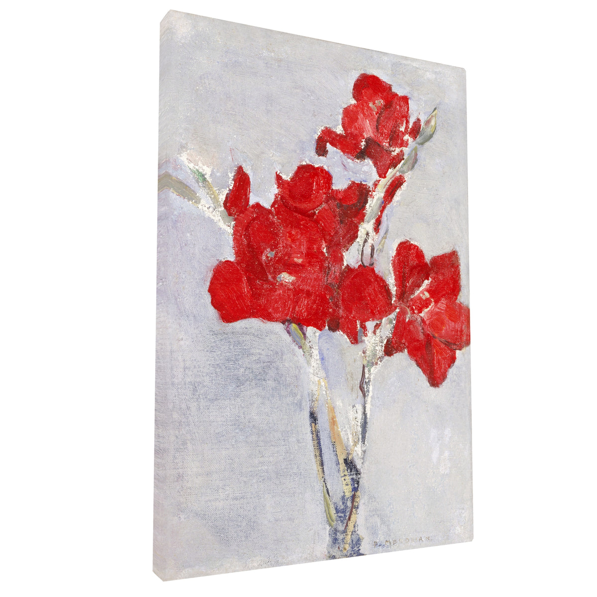 Piet Mondrian - Red Gladioli fine art Giclée canvas print, gallery wrapped and ready to hang