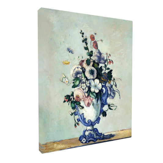 Paul Cézanne - Flowers in a Rococo fine art Giclée canvas print, gallery wrapped and ready to hang