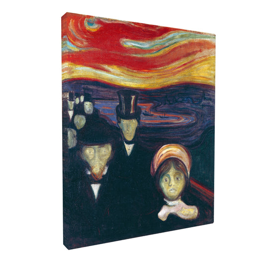 Edvard Munch - Anxiety Color fine art Giclée canvas print, gallery wrapped and ready to hang