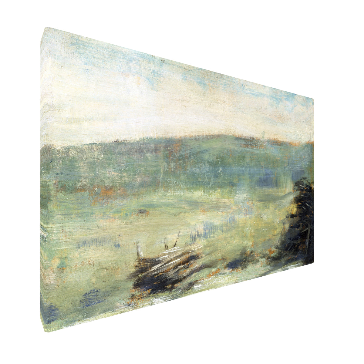 Georges Seurat - Landscape at Saint-Ouen fine art Giclée canvas print, gallery wrapped and ready to hang