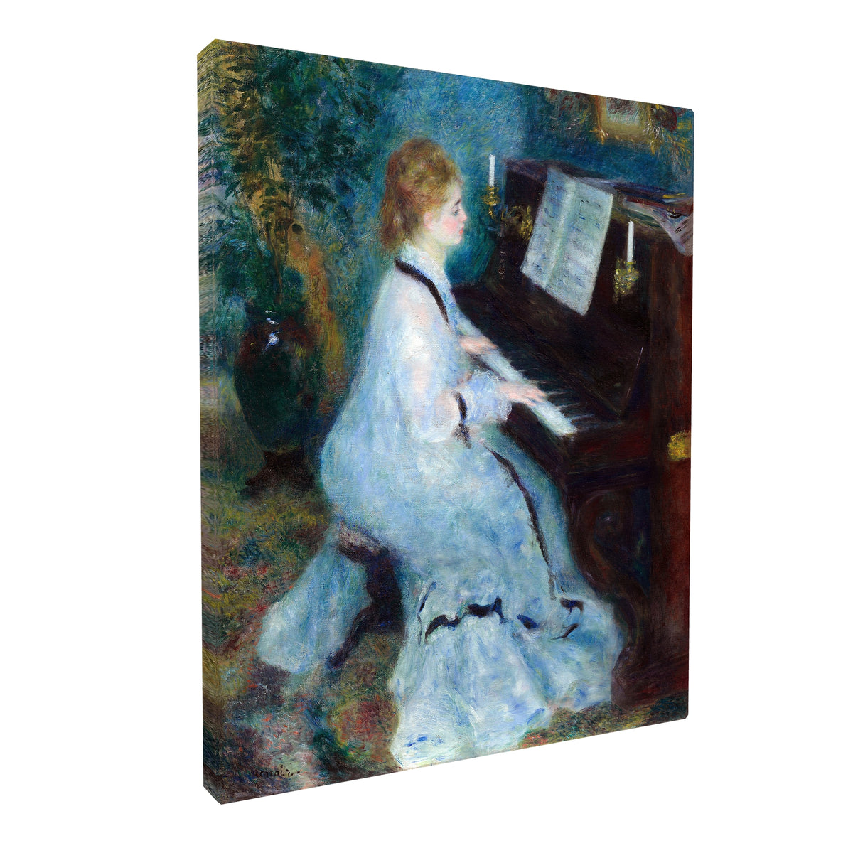 Pierre-Auguste Renoir - Woman at the Piano fine art Giclée canvas print, gallery wrapped and ready to hang
