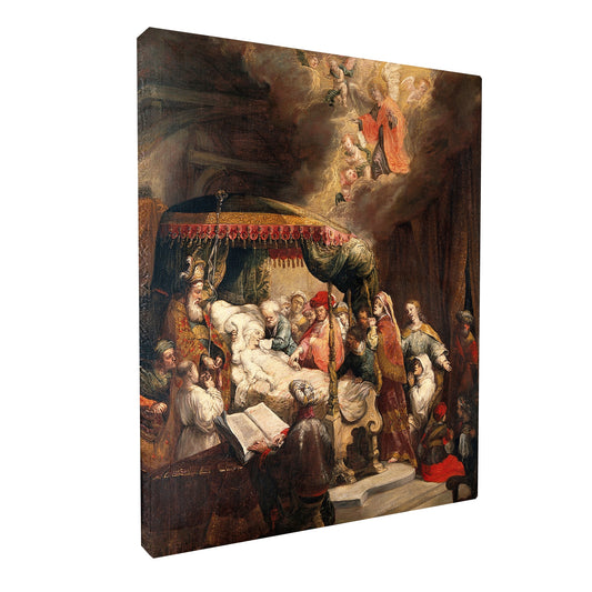 Rembrandt van Rijn - Death of the Virgin fine art Giclée canvas print, gallery wrapped and ready to hang