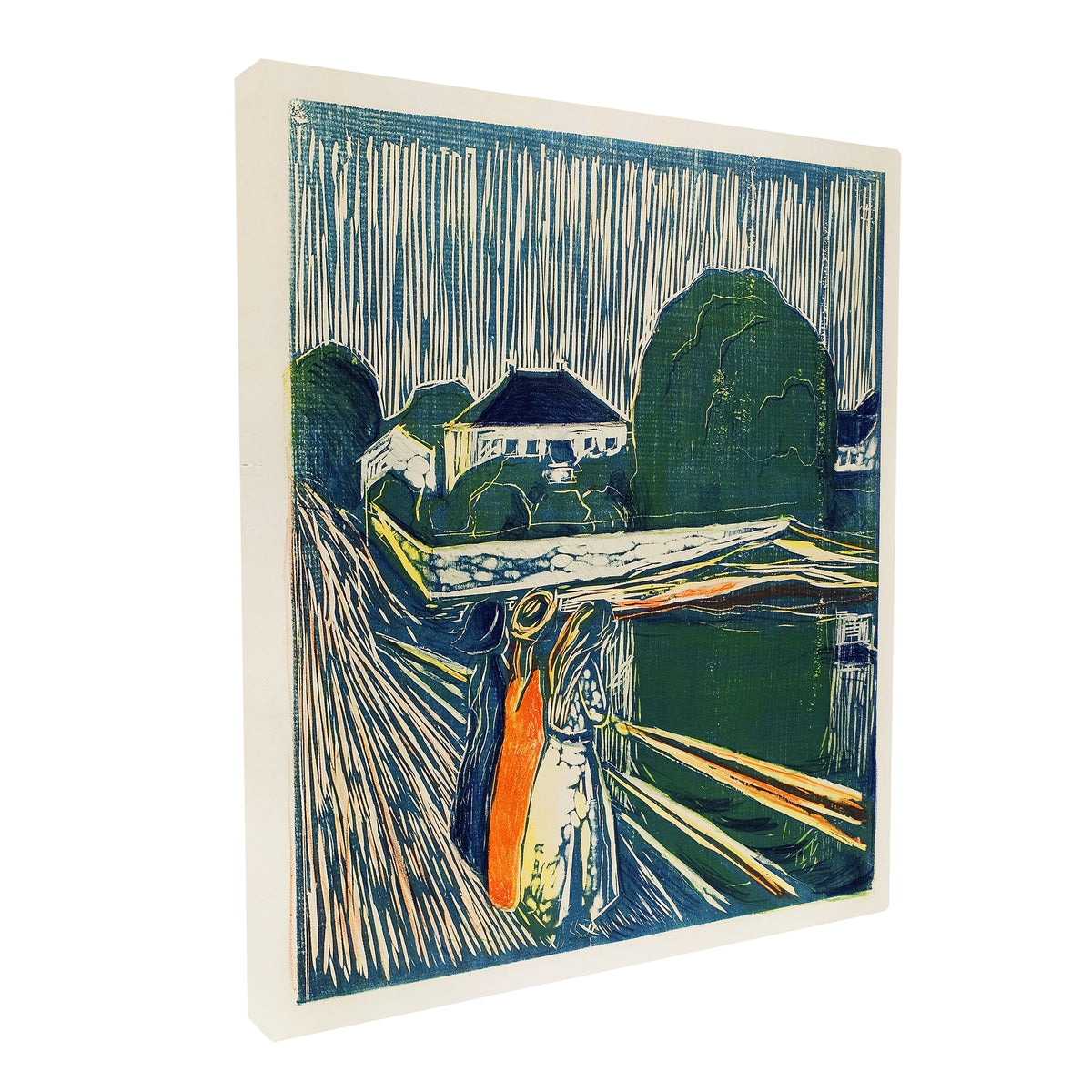 Edvard Munch - The Girls on the Bridge fine art Giclée canvas print, gallery wrapped and ready to hang
