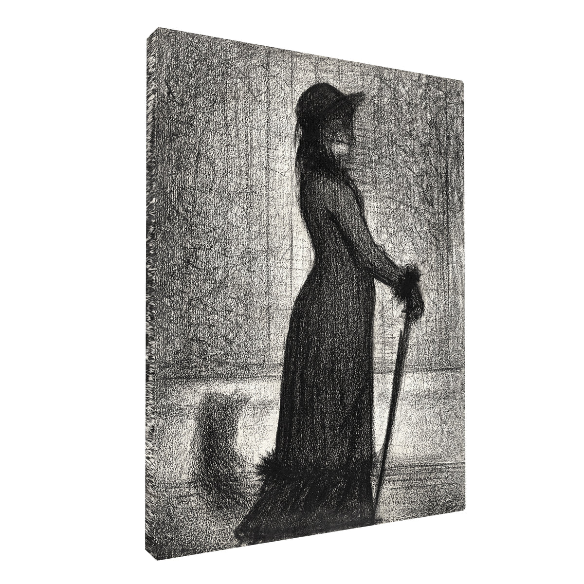 Georges Seurat - Woman Walking fine art Giclée canvas print, gallery wrapped and ready to hang