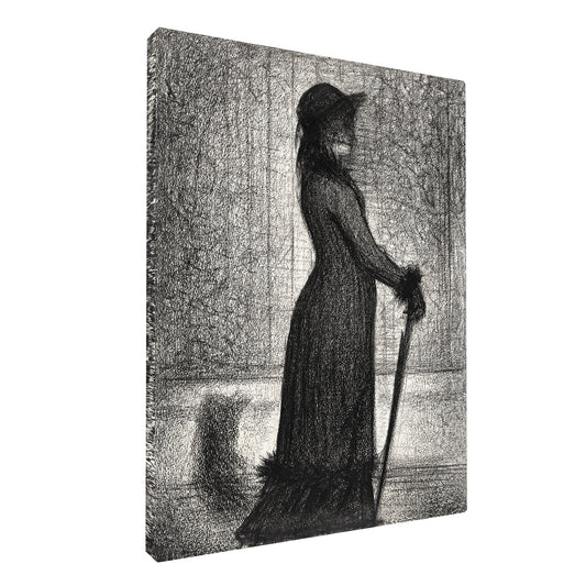 Georges Seurat - Woman Walking fine art Giclée canvas print, gallery wrapped and ready to hang