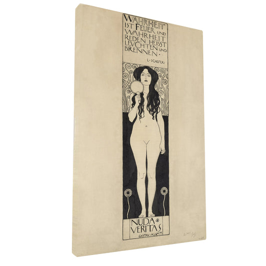 Gustav Klimt - Nuda Veritas fine art Giclée canvas print, gallery wrapped and ready to hang