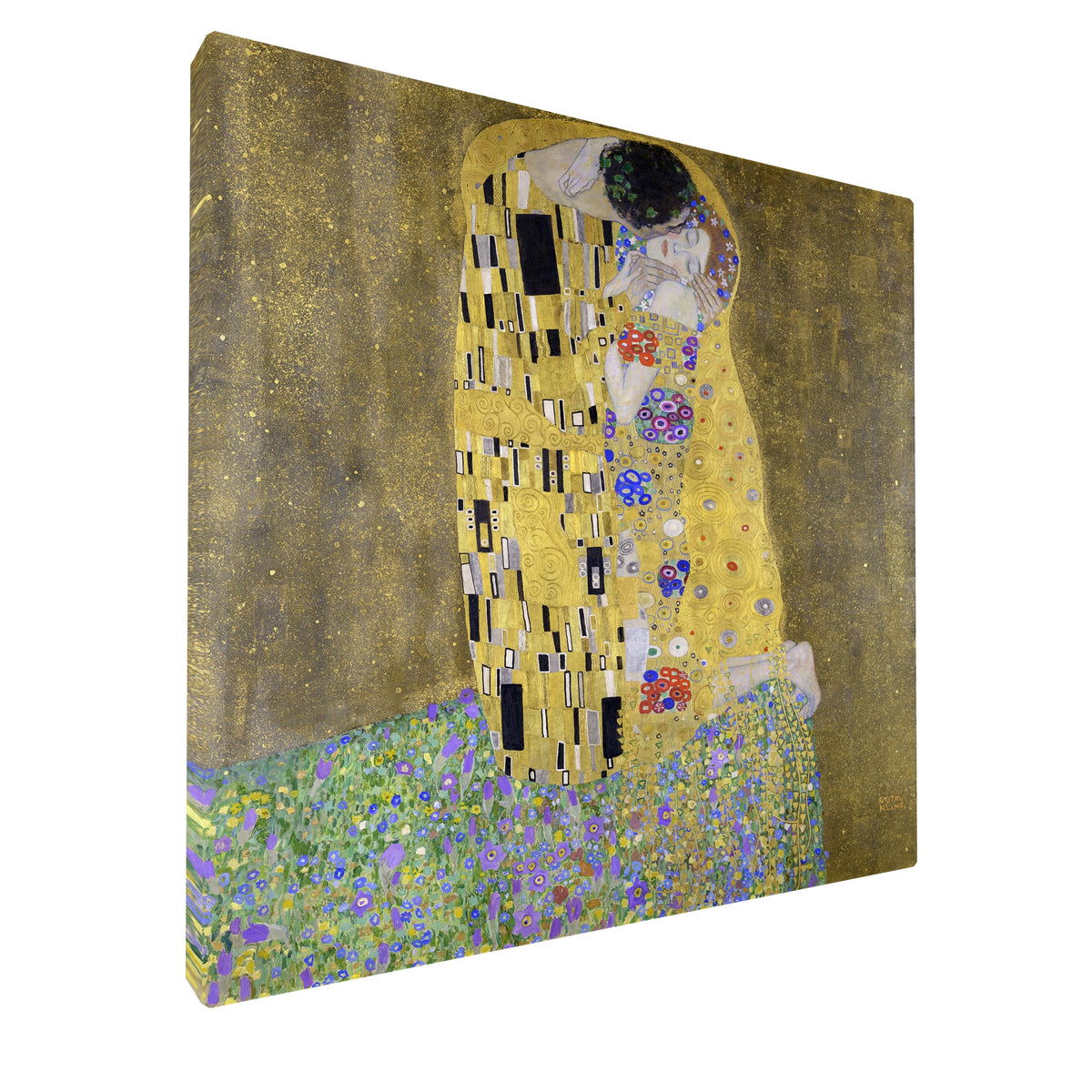 Gustav Klimt - The Kiss fine art Giclée canvas print, gallery wrapped and ready to hang