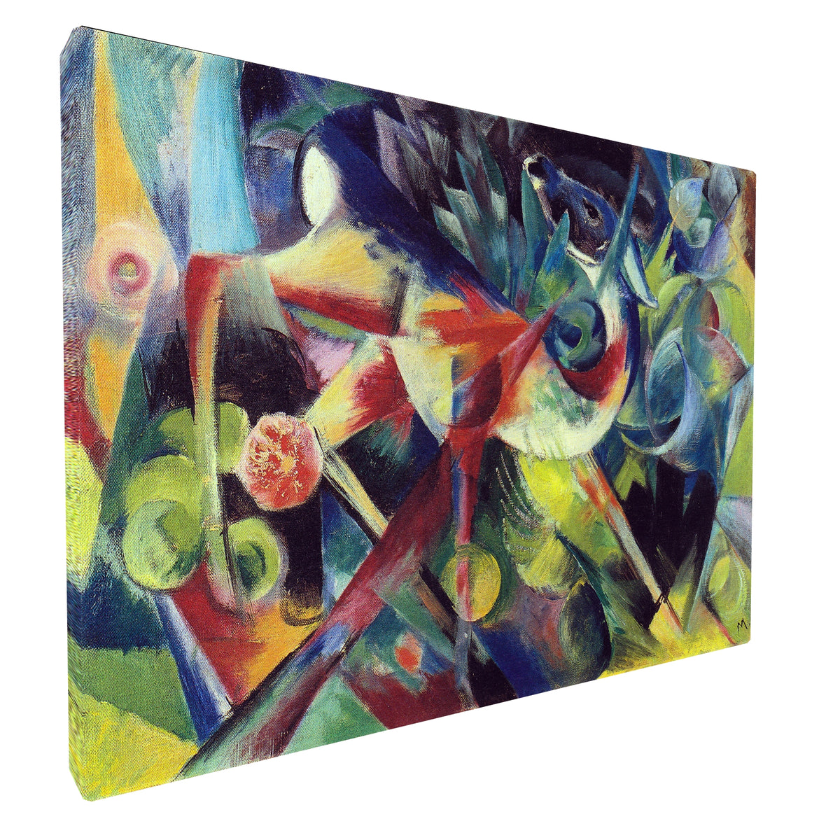 Franz Marc - Deer in a Flower Garden fine art Giclée canvas print, gallery wrapped and ready to hang