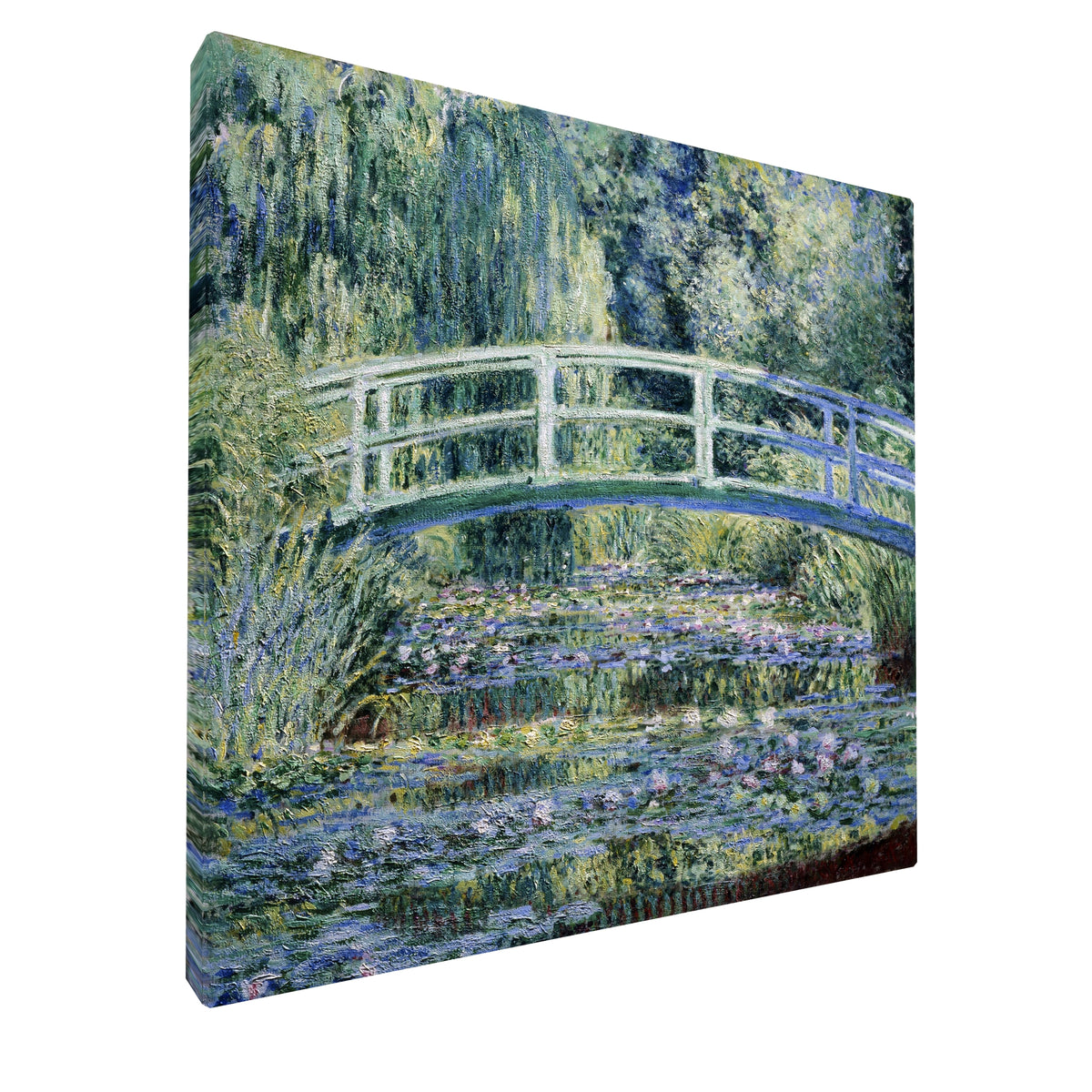 Claude Monet - Water Lilies and Japanese Bridge fine art Giclée canvas print, gallery wrapped and ready to hang