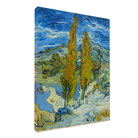 Vincent van Gogh - Poplars at Saint Remy fine art Giclée canvas print, gallery wrapped and ready to hang