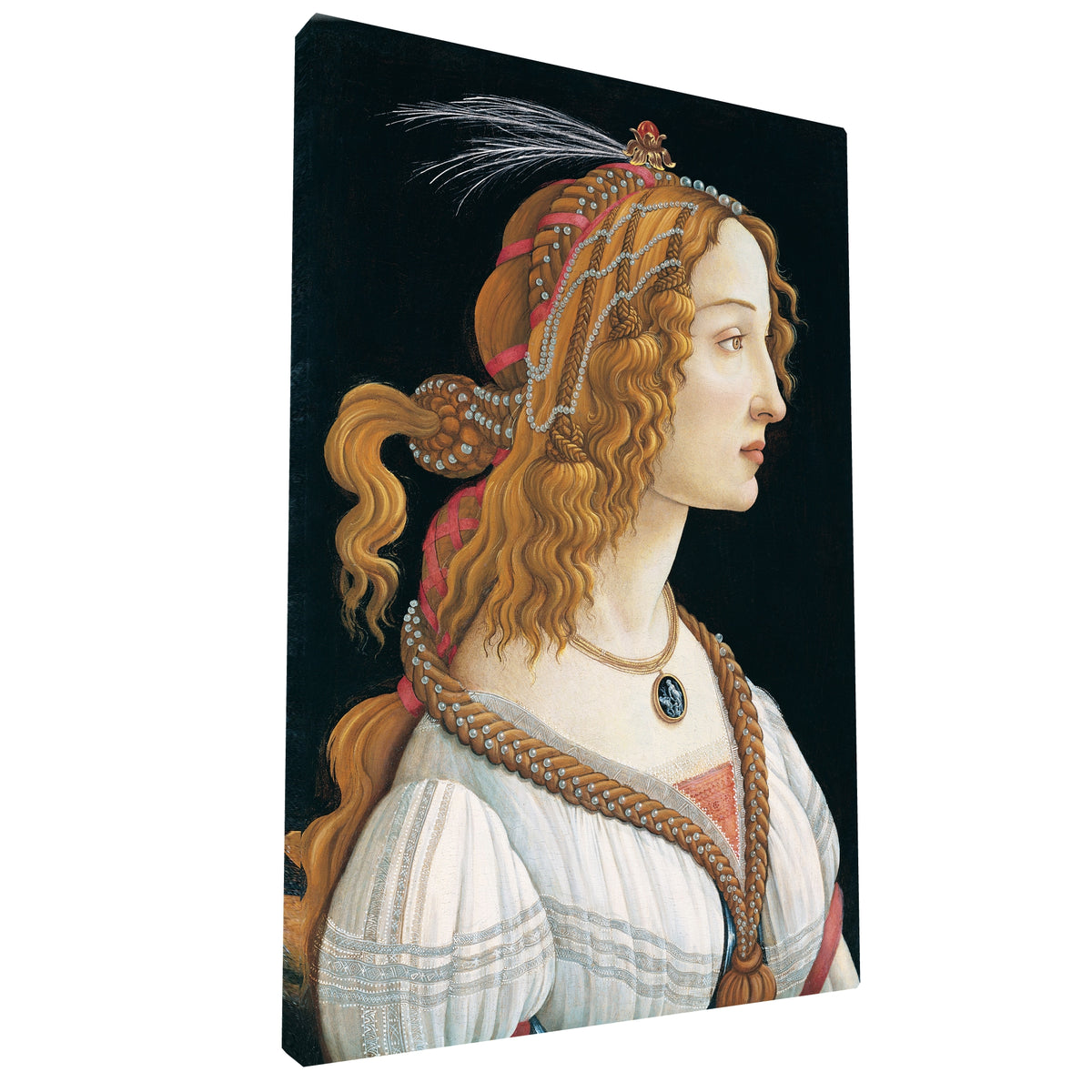 Sandro Botticelli - Idealized Portrait of a Lady fine art Giclée canvas print, gallery wrapped and ready to hang