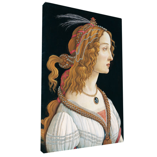 Sandro Botticelli - Idealized Portrait of a Lady fine art Giclée canvas print, gallery wrapped and ready to hang