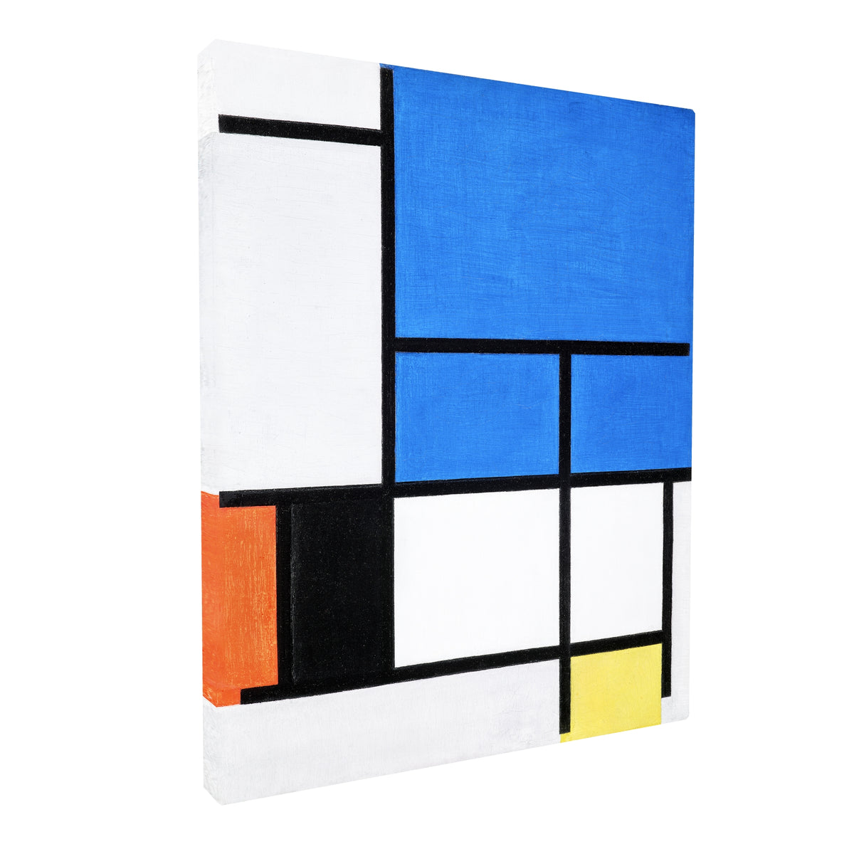 Piet Mondrian - Composition with Large Blue Plane, Red fine art Giclée canvas print, gallery wrapped and ready to hang