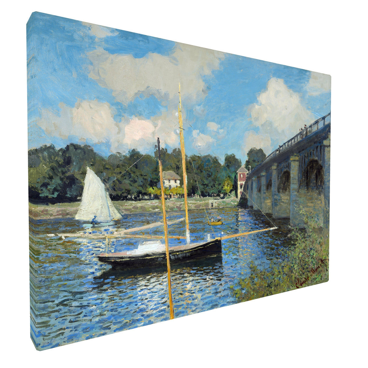 Claude Monet - Bridge at Argenteuil fine art Giclée canvas print, gallery wrapped and ready to hang
