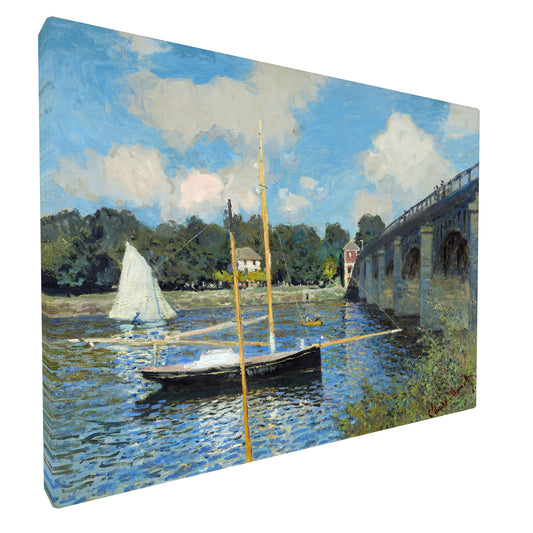 Claude Monet - Bridge at Argenteuil fine art Giclée canvas print, gallery wrapped and ready to hang