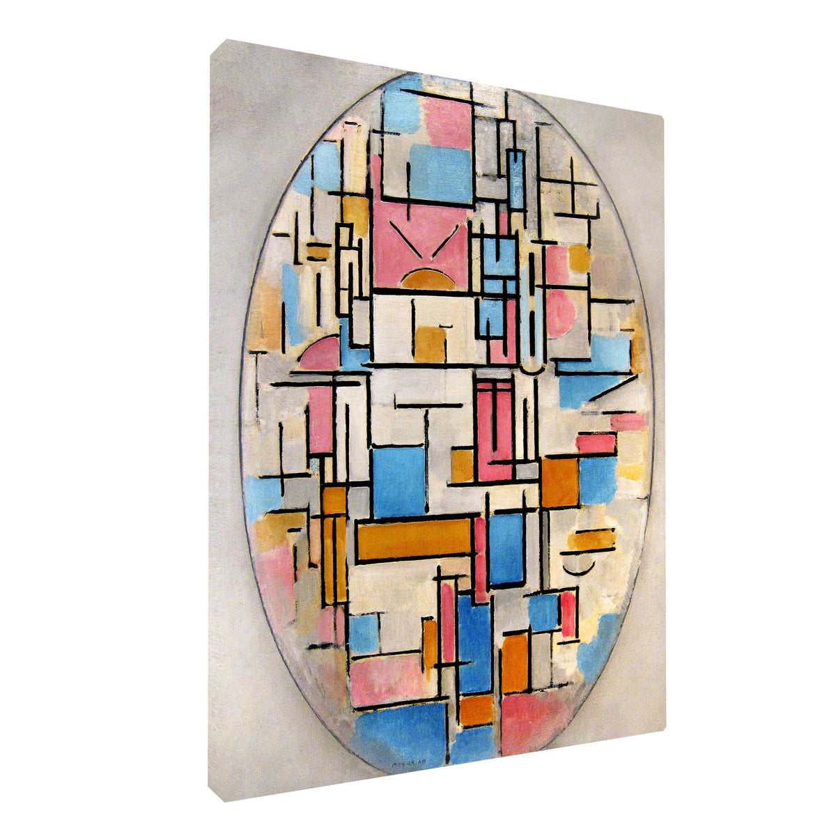 Piet Mondrian - Composition in Oval with Color Planes 1 fine art Giclée canvas print, gallery wrapped and ready to hang