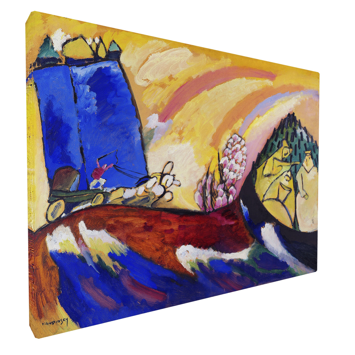 Wassily Kandinsky - Painting with Troika fine art Giclée canvas print, gallery wrapped and ready to hang