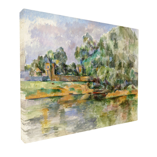 Paul Cézanne - Riverbank fine art Giclée canvas print, gallery wrapped and ready to hang