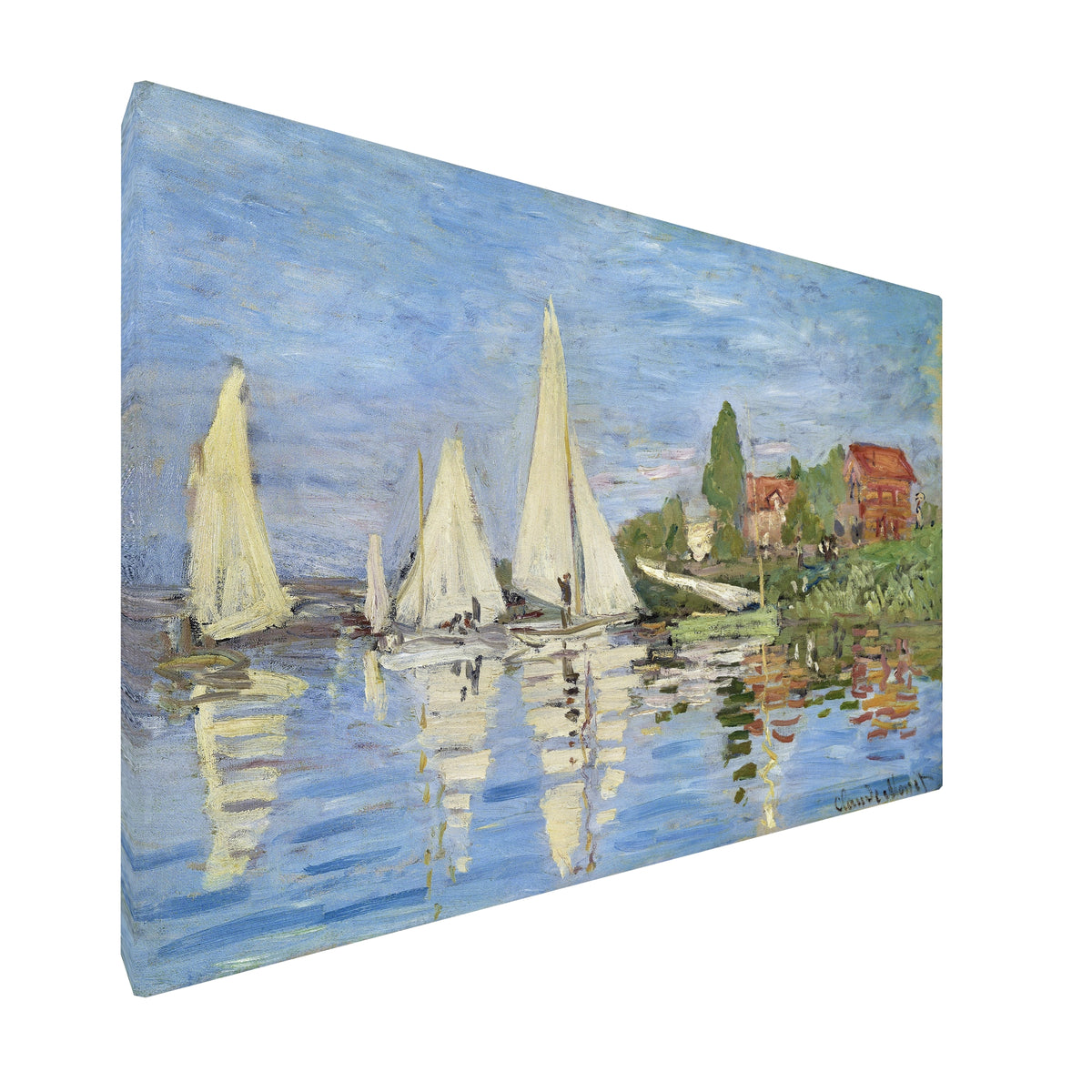 Claude Monet - Regatta at Argenteuil fine art Giclée canvas print, gallery wrapped and ready to hang