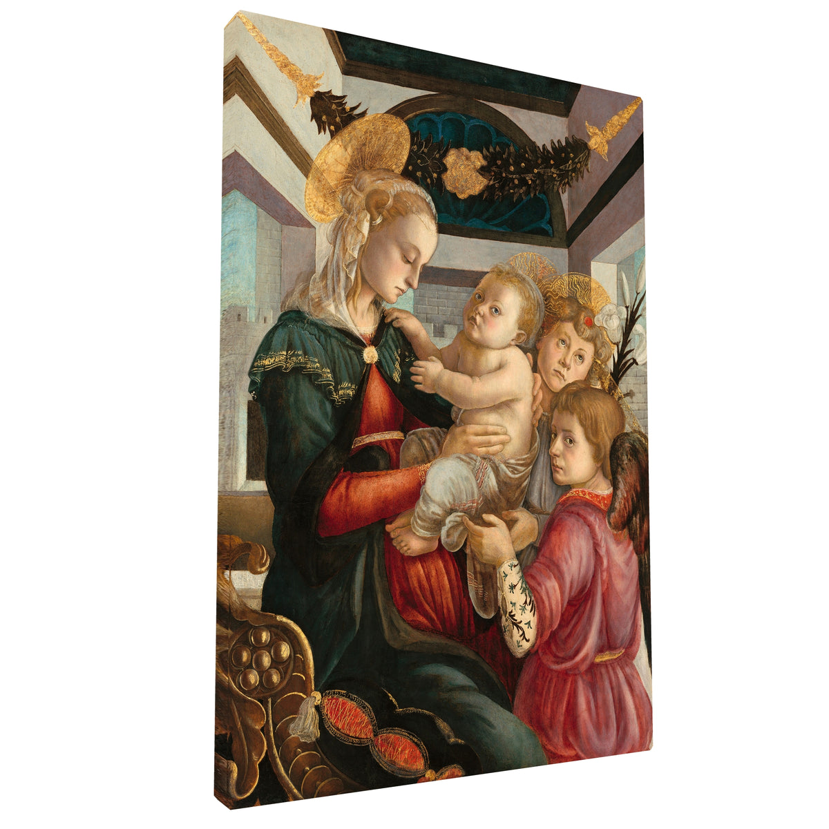 Sandro Botticelli - Madonna and Child with Angels fine art Giclée canvas print, gallery wrapped and ready to hang
