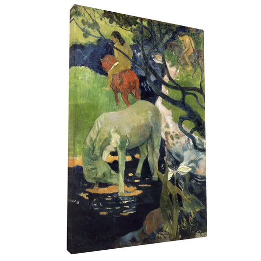 Paul Gauguin - The White Horse fine art Giclée canvas print, gallery wrapped and ready to hang