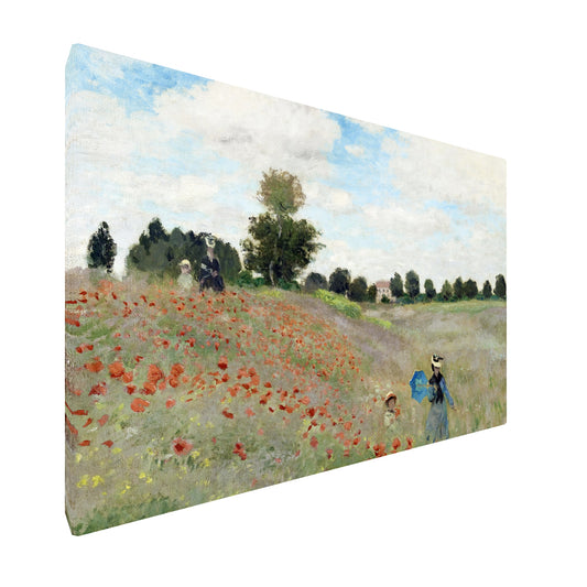 Claude Monet - Poppy Field fine art Giclée canvas print, gallery wrapped and ready to hang