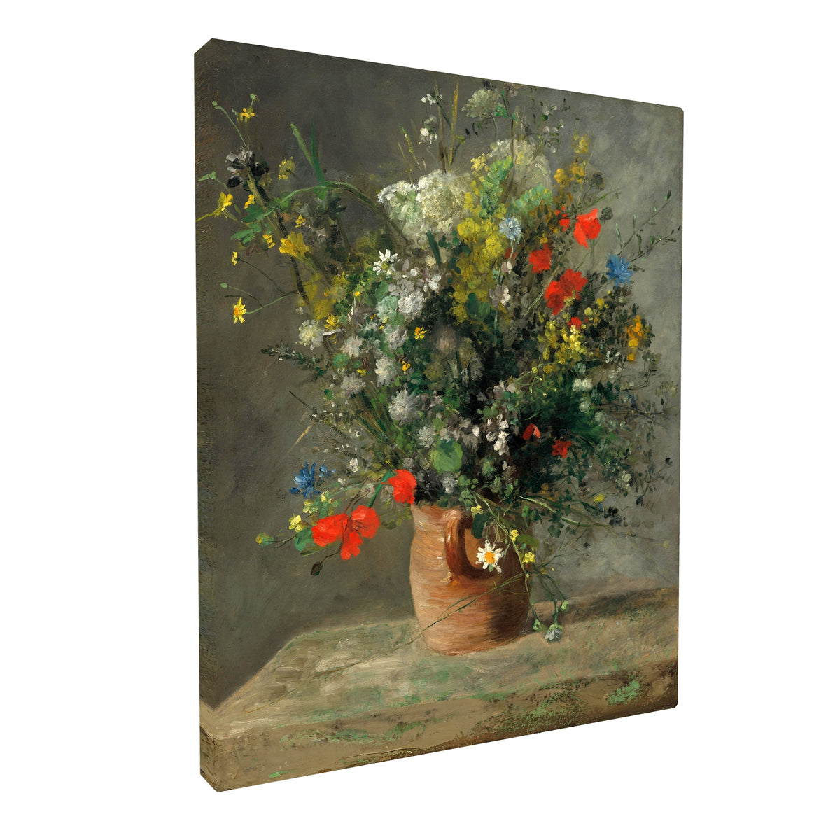 Pierre-Auguste Renoir - Flowers in a Vase fine art Giclée canvas print, gallery wrapped and ready to hang
